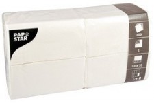 PAPSTAR Serviettes, 330 x 330 mm, 2 plis, blanc
