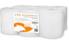 Lot de 6 : Tapira Rouleau d'essuie-mains Plus, 2 couches, 140 m, blanc