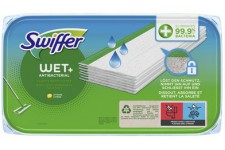 Lot de 12 : Swiffer Lingettes humides antibactÃ©riennes, recharge de 10