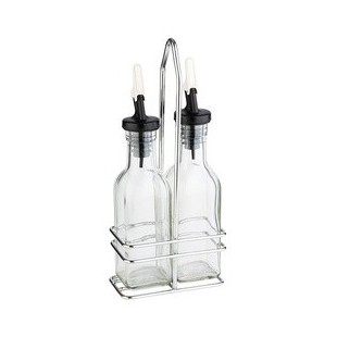 APS Ménagère de table huile & vinaigre, verre/inox, 0,12 L