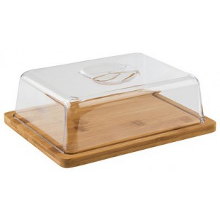 APS Plateau en bambou avec cloche, 320 x 165 x 15 mm