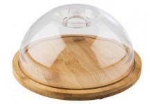 APS Plateau en bambou avec cloche,rond, diamètre: 205 mm