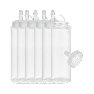 APS Bouteille verseuse souple, 260 ml, set de 6, transparent