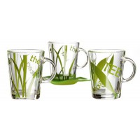 Lot de 6 : Flirt by R & B Tasse à thé en verre 'Aveda', avec anse