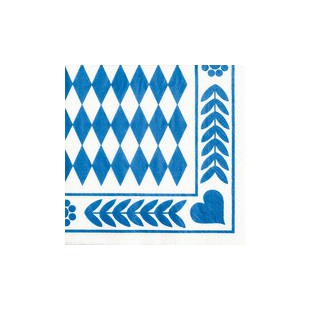 PAPSTAR Serviette à motif 'Bleu bavarois', 400 x 400 mm