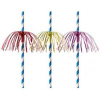 PAPSTAR Paille en papier 'Feu d'artifice', 200mm, bleu/blanc