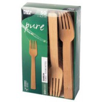 PAPSTAR Fourchette en bambou 'pure', longueur: 165 mm, par50