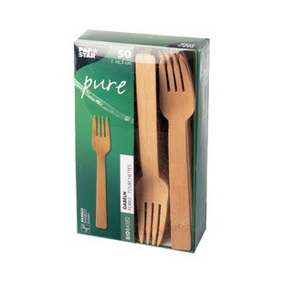 PAPSTAR Fourchette en bambou 'pure', longueur: 165 mm, par50