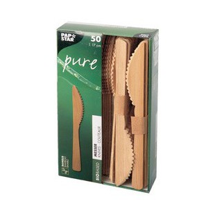 PAPSTAR Couteau en bambou 'pure', longueur: 170 mm, par 50