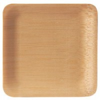 PAPSTAR Assiette fingerfood en bambou 'pure', carré, par 10
