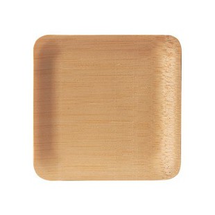 PAPSTAR Assiette fingerfood en bambou 'pure', carré, par 10