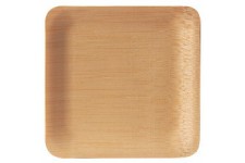 PAPSTAR Assiette fingerfood en bambou 'pure', carré, par 10