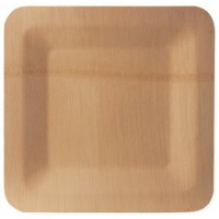 PAPSTAR Assiette en bambou 'pure', carré, 180x180 mm, par 10