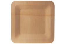 PAPSTAR Assiette en bambou 'pure', carré, 230x230 mm, par 10