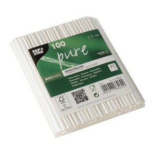 PAPSTAR Touillette en papier 'pure', longueur: 110 mm, blanc