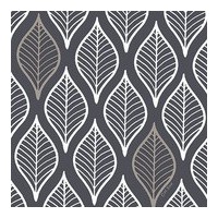 PAPSTAR Serviette à motif 'Leafy', 330 x 330 mm, gris foncé