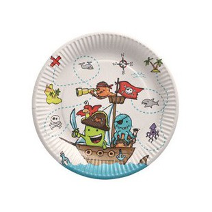 PAPSTAR Assiette en carton 'Pirates', rond, 230 mm
