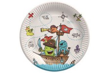 PAPSTAR Assiette en carton 'Pirates', rond, 230 mm