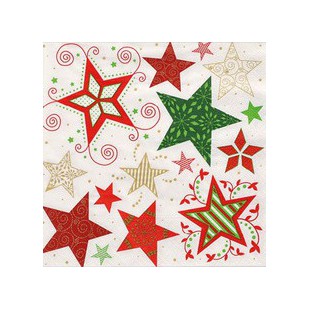 PAPSTAR Serviette à motif de Noël 'Heavenly Stars', blanc