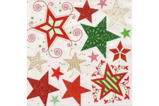 PAPSTAR Serviette à motif de Noël 'Heavenly Stars', blanc