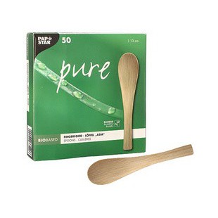 PAPSTAR Cuillère à finger food 'pure', 130 mm, naturel