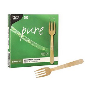 PAPSTAR Fourchette à finger food 'pure', 120 mm, naturel