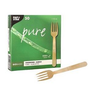 PAPSTAR Fourchette à finger food 'pure', 120 mm, naturel