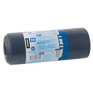 STARPAK Sac poubelle LDPE, 120 litres, bleu-noir