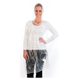 Lot de 10 : HYGOSTAR Poncho de pluie, en polyéthylène, transparent