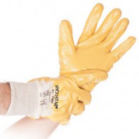 Lot de 12 : HYGOSTAR Gants de travail 'NITRIL GRIP', jaune, XL