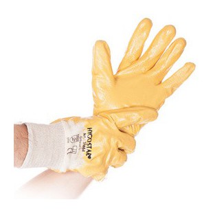 Lot de 12 : HYGOSTAR Gants de travail 'NITRIL GRIP', jaune, XL