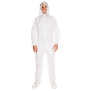 HYGONORM Combinaison PP avec capuche, blanc, XL