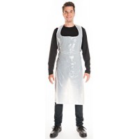 HYGONORM Tablier à bavette en LDPE, 35 microns, blanc