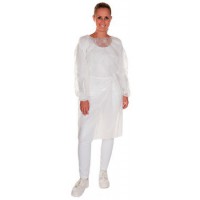 Lot de 10 : HYGOSTAR Blouse en PP visiteurs/patients/personnel, L, blanc