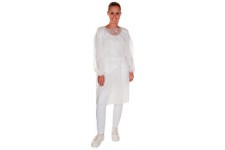 Lot de 10 : HYGOSTAR Blouse en PP visiteurs/patients/personnel, L, blanc