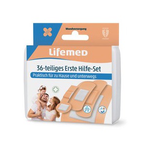 Lifemed Kit de pansements de premiers secours, 36 pièces