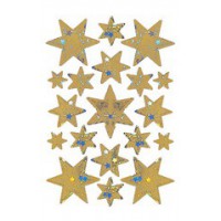 HERMA Sticker de Noël DECOR 'étoiles', or, holographie