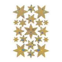 HERMA Sticker de Noël DECOR 'étoiles', or, holographie