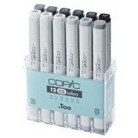 COPIC Marqueur pro, kit de 12 en gris 'CG', nuances