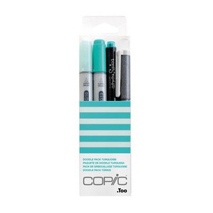 COPIC Marqueur ciao, kit de 4 'Doodle Pack Turquoise'