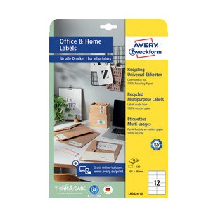 AVERY Zweckform Etiquettes multi-usage recyclées Home Office