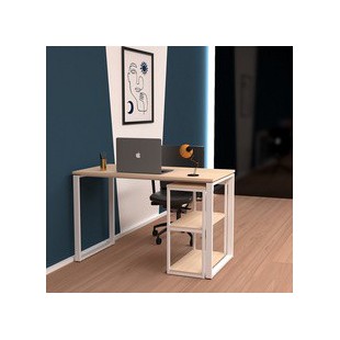 PAPERFLOW Bureau easyHome LV12, blanc/chêne