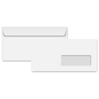 Clairalfa Enveloppes DL, 110 x 220 mm, avec fenêtre, blanc