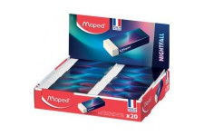 Lot de 20 : Maped Gomme en plastique NIGHTFALL TEENS, présentoir de 20