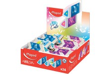 Lot de 24 : Maped Gomme en plastique Pyramide MINI CUTE,présentoir de 24