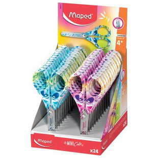 Lot de 24 : Maped Ciseaux de bricolage MINI CUTE, ronds, longueur: 130mm