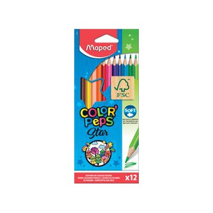 MAPED Crayon de couleur COLOR'PEPS Star, étui carton de 6