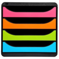 EXACOMPTA Module de classement BIG-BOX, 4 tiroirs, vert