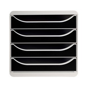 EXACOMPTA Module de classement BIG-BOX, 4 tiroirs, gris
