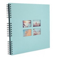 EXACOMPTA Album photos à spirales MILANO 320 x 320 mm, bleu